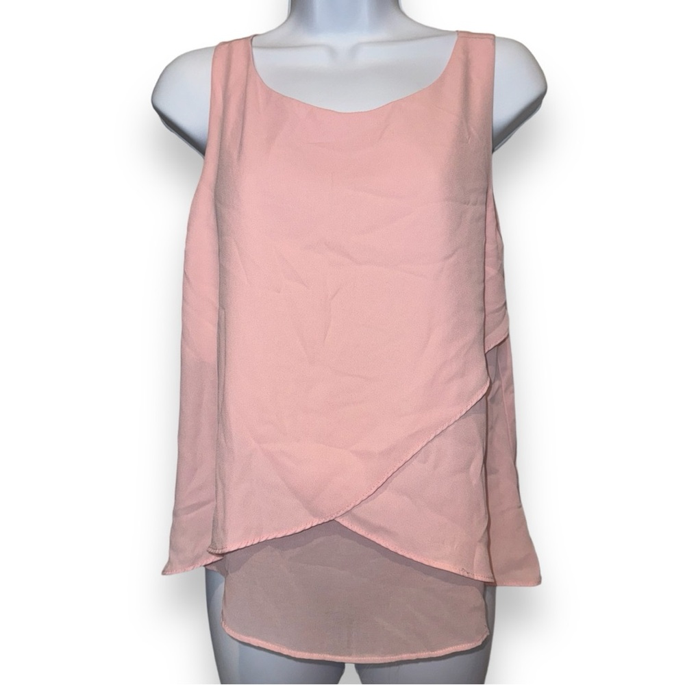 Ambiance Blush Pink Overlay | Button back Sheer Slit Top
